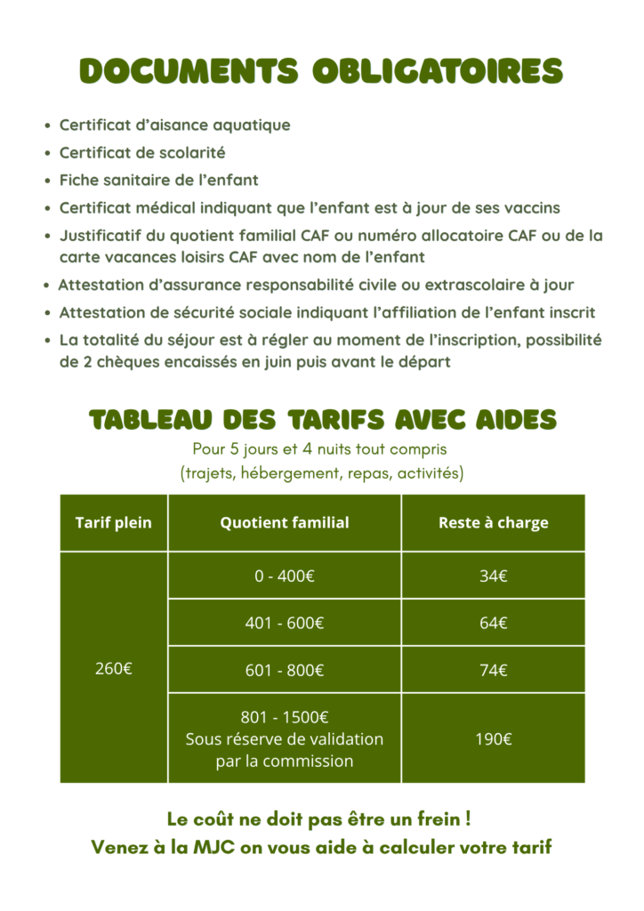 Info séjour Enfance