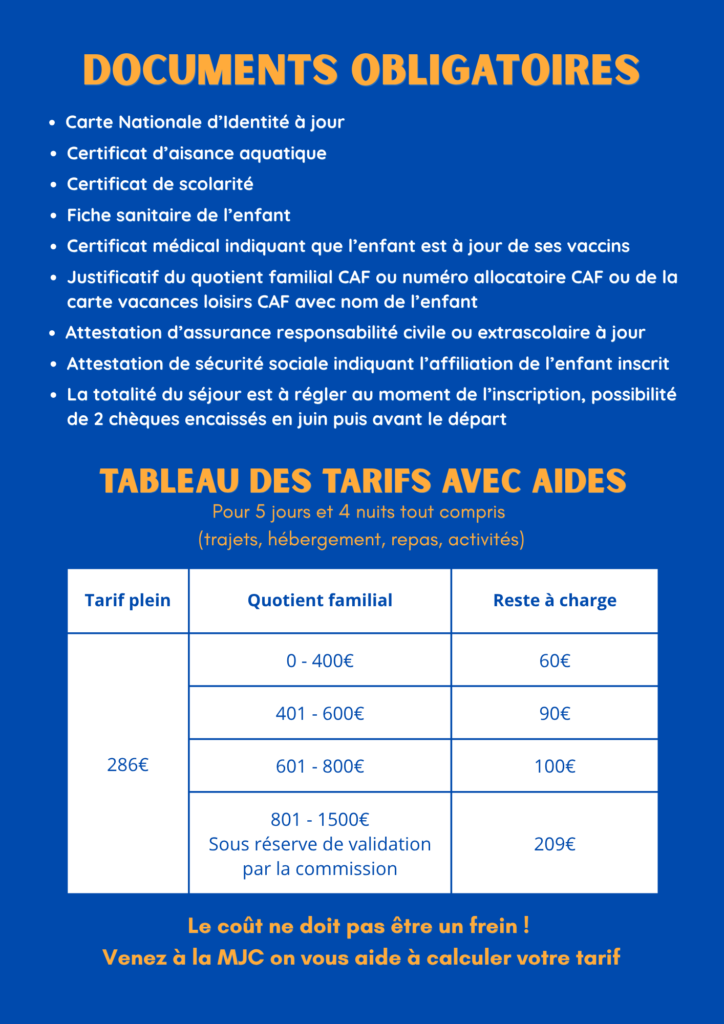 Info séjour Jeunesse