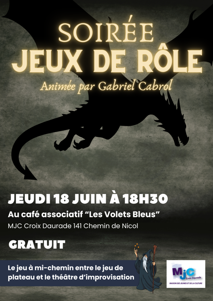 Affiche soirée jeux de rôle