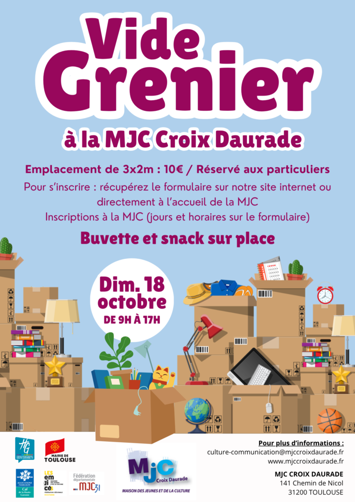 Affiche vide grenier MJC Croix Daurade